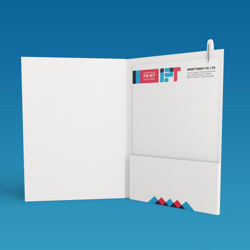 Pocket Folder Matte & Uv One Way Printed (Emboss)